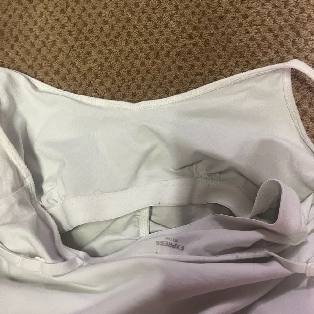 Express White Ruched Tank Top - Picture 3 of 4